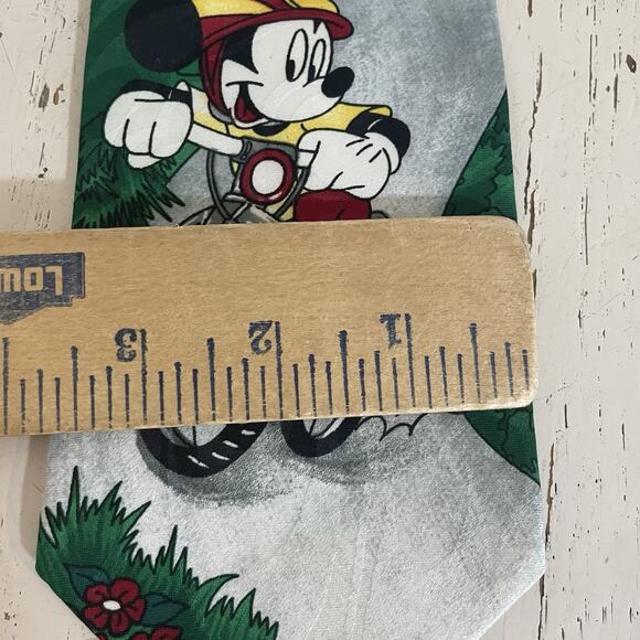 Mickey Unlimited Balancine Mickey Mouse Bike Mountain Men's Tie Vintage - Picture 6 of 6